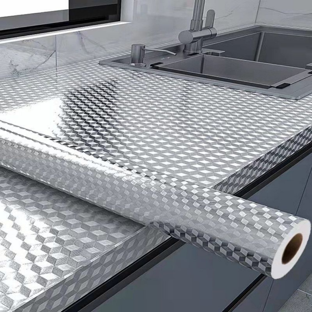 Commercial Kitchen Wall Panels - Aluminum Foil Kitchen Stove Sticker, Oil-Proof