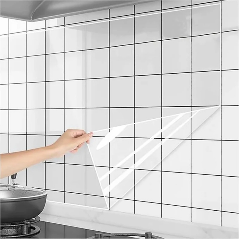 Commercial Kitchen Wall Panels - 3M/5M/10M Kitchen Wall Wallpaper Transparent Electrostatic