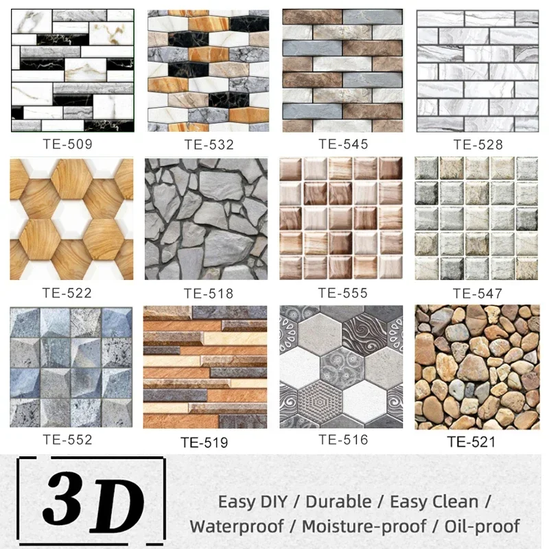 Commercial Kitchen Wall Panels - 10PCS Wall Sticker Waterproof PVC imitation