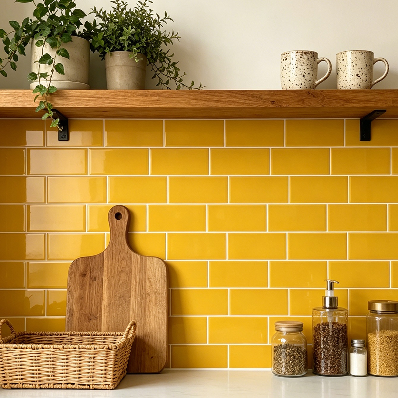 5/10/20pcs Bright Yellow Subwa - огляд і ціна Commercial Kitchen Wall Panels
