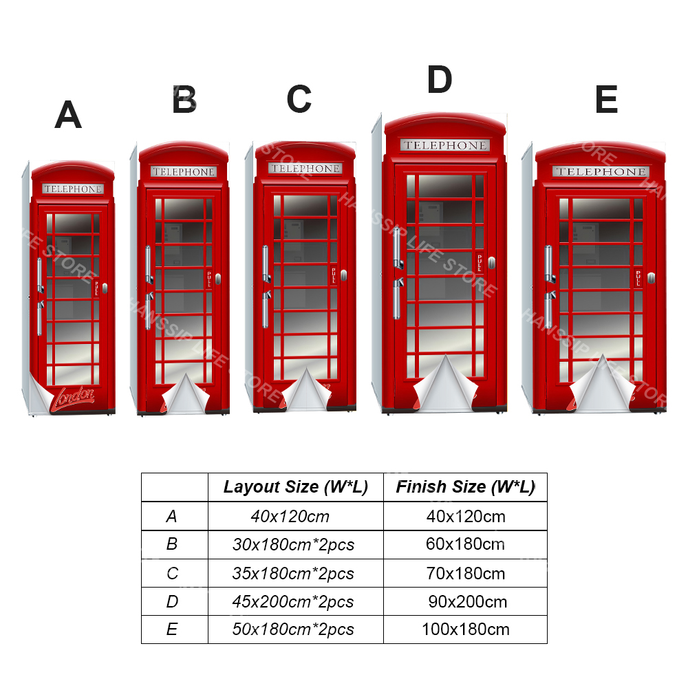 Retro Phone Booth Printed Refr - огляд і ціна Commercial Kitchen Wall Panels