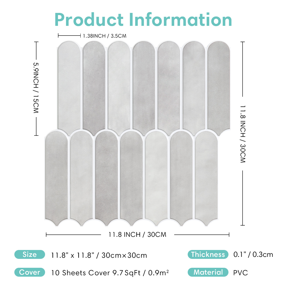 5/10/20PCS 3D Fish Scale Peel  - огляд і ціна Commercial Kitchen Wall Panels
