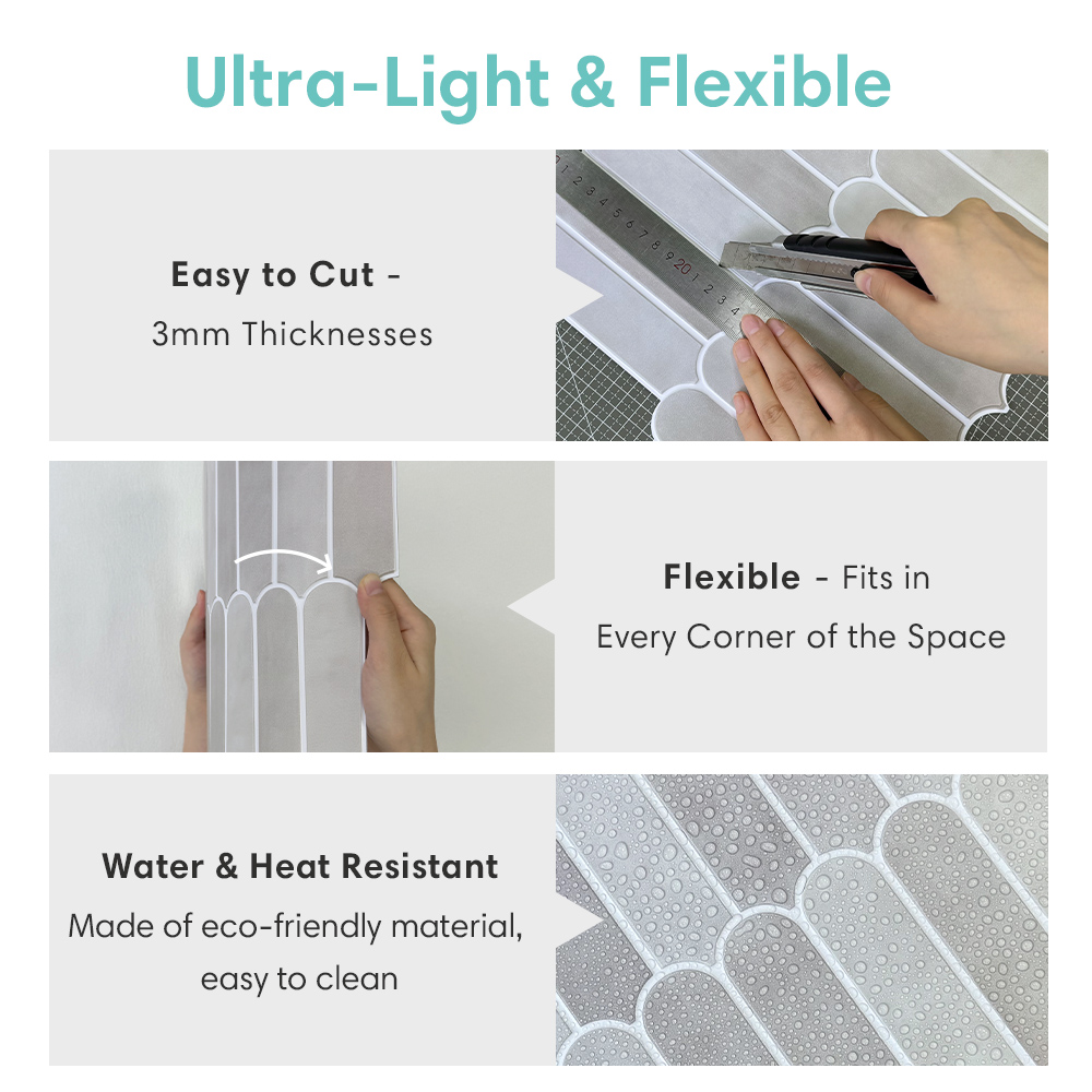 5/10/20PCS 3D Fish Scale Peel  - огляд і ціна Commercial Kitchen Wall Panels