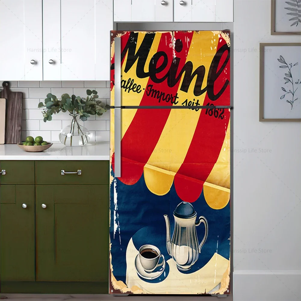 Retro Coffee Background Fridge - огляд і ціна Commercial Kitchen Wall Panels