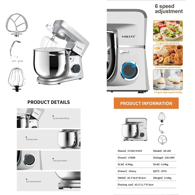 Sokany 269 High Quality Dough  - огляд і ціна Dough Mixer Machine